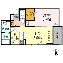 Ｄ－ＲＯＯＭ南材木町の物件間取画像